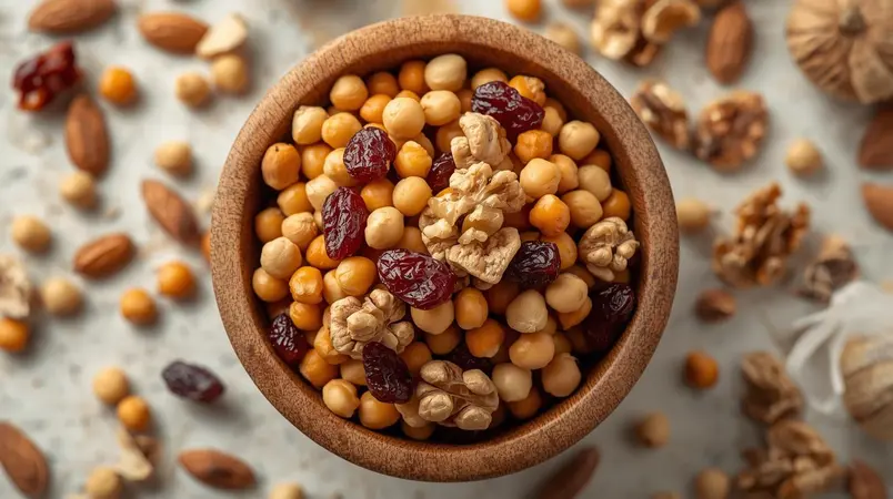 بادام و نخود و چارمغز و جلغوزه و کشمش